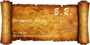Brumecz Riza névjegykártya